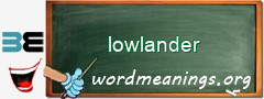 WordMeaning blackboard for lowlander